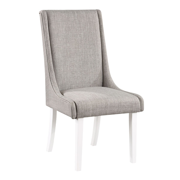 ACME Hollyn Gray Linen & White Side Chair (Set-2) Model DN02161