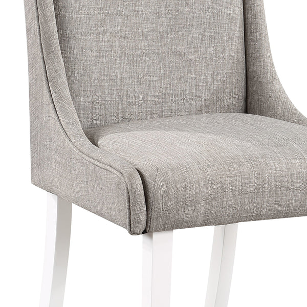 ACME Hollyn Gray Linen & White Side Chair (Set-2) Model DN02161