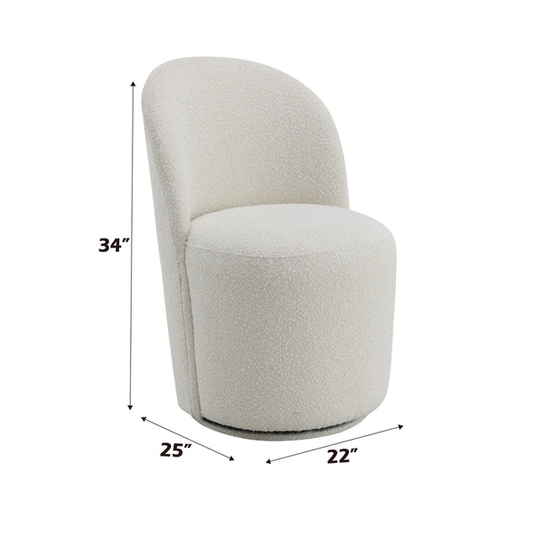 ACME Hollis Beige Boucle Side Chair with Swivel (Set-2) Model DN02219