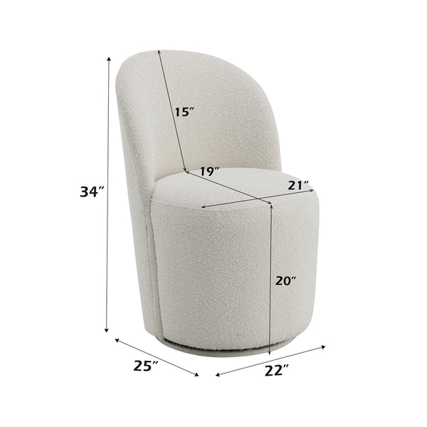 ACME Hollis Beige Boucle Side Chair with Swivel (Set-2) Model DN02219