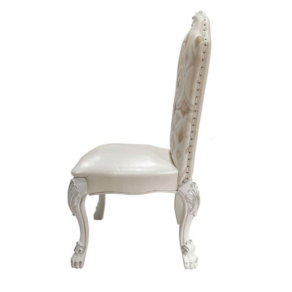 ACME Dresden Fabric & Bone White Side Chair (Set-2) Model DN02242