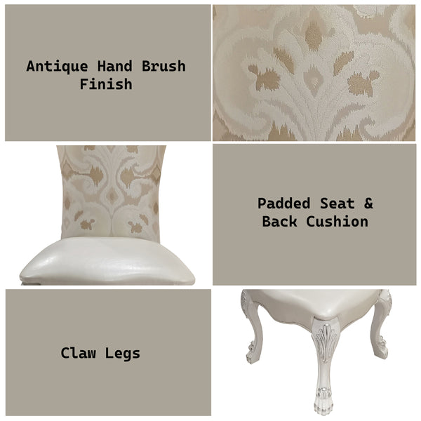 ACME Dresden Fabric & Bone White Side Chair (Set-2) Model DN02242