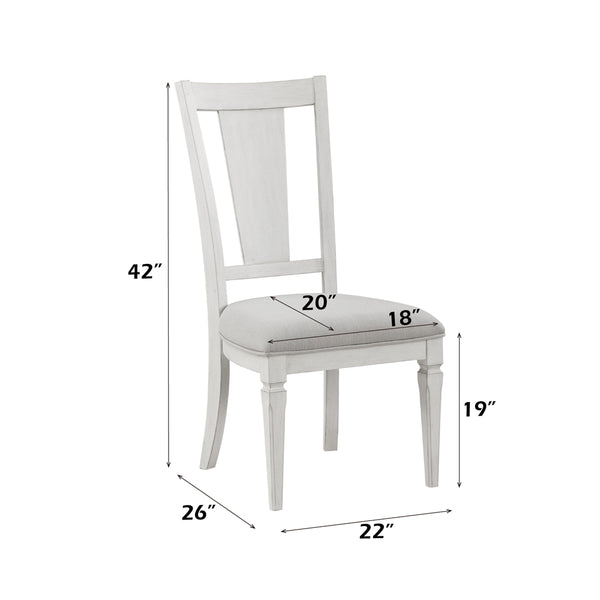 ACME Katia Light Gray Linen & Weathered White Side Chair (Set-2) Model DN02274