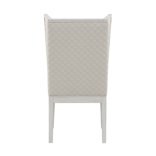 ACME Katia Light Gray Linen & Weathered White Uphostered Side Chair (Set-2) Model DN02275