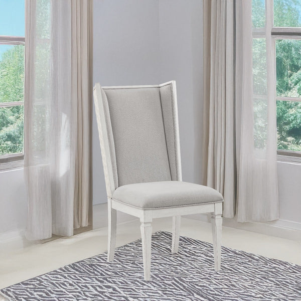 ACME Katia Light Gray Linen & Weathered White Uphostered Side Chair (Set-2) Model DN02275