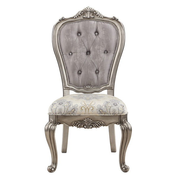ACME Ariadne Velvet & Antique Plantinum Side Chair (Set-2) Model DN02282