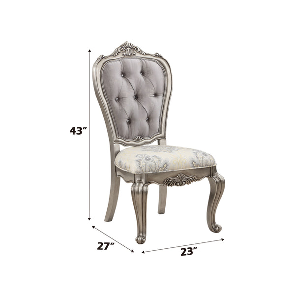 ACME Ariadne Velvet & Antique Plantinum Side Chair (Set-2) Model DN02282