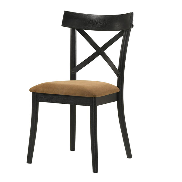 ACME Hillary Brown Leathaire & Black Side Chair(Set-2) Model DN02306