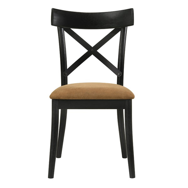ACME Hillary Brown Leathaire & Black Side Chair(Set-2) Model DN02306