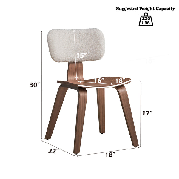 ACME Casson White Boucle & Walnut Side Chair (Set-2) Model DN02311