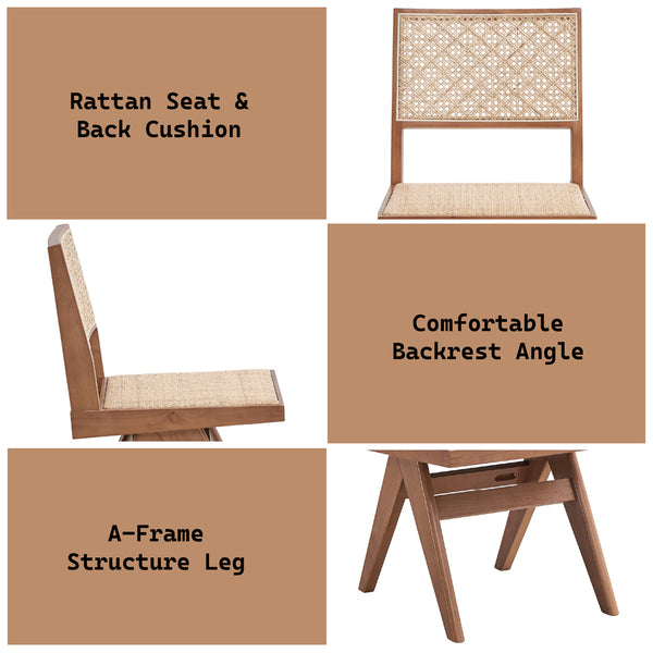 ACME Velentina Rattan & Natural Side Chair (Set-2) Model DN02372