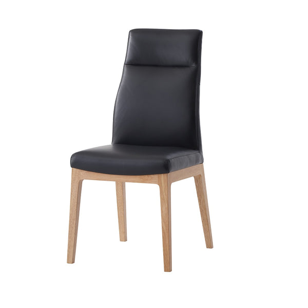 ACME Raquan Black Leather & Walnut Side Chair (Set-2) Model DN02398