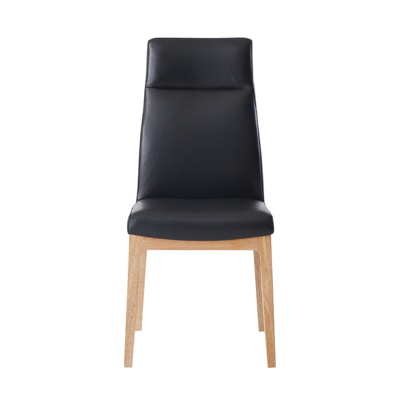 ACME Raquan Black Leather & Walnut Side Chair (Set-2) Model DN02398