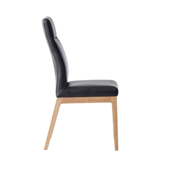 ACME Raquan Black Leather & Walnut Side Chair (Set-2) Model DN02398