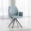 ACME Segismunda Baby Blue Leather & Black Arm Chair with Swivel Model DN02403
