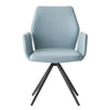 ACME Segismunda Baby Blue Leather & Black Arm Chair with Swivel Model DN02403