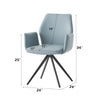 ACME Segismunda Baby Blue Leather & Black Arm Chair with Swivel Model DN02403