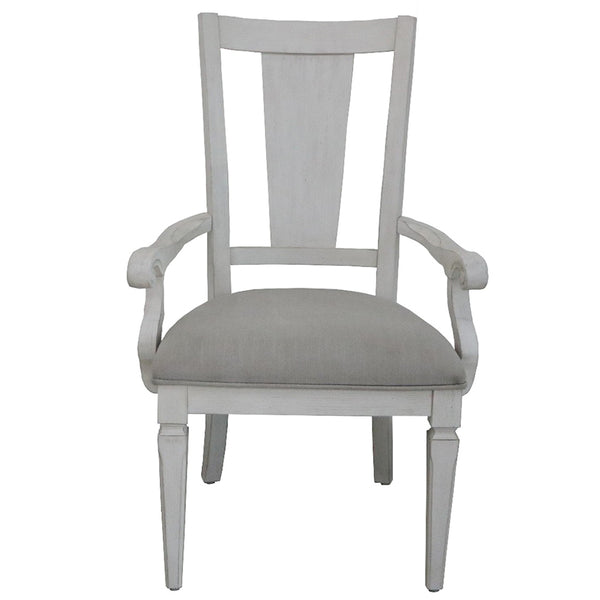 ACME Katia Light Gray Linen & Weathered White Arm Chair (Set-2) Model DN02488