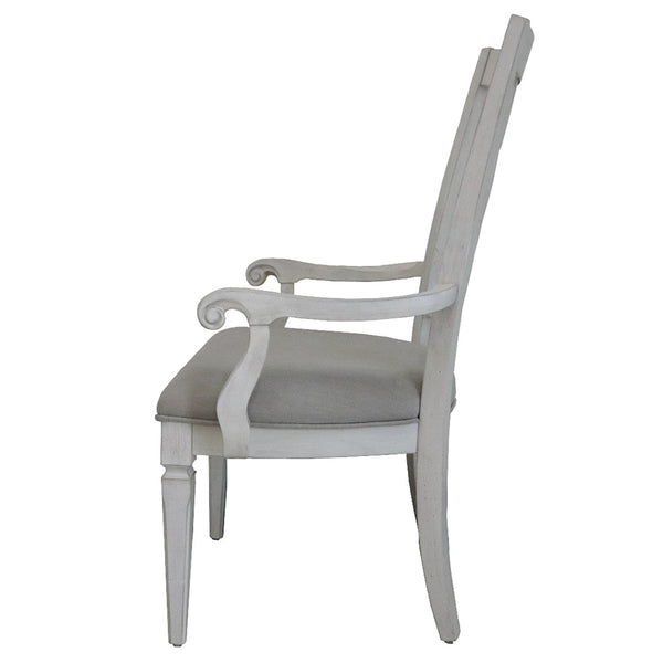 ACME Katia Light Gray Linen & Weathered White Arm Chair (Set-2) Model DN02488