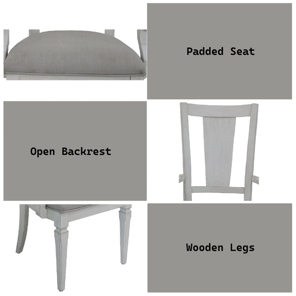ACME Katia Light Gray Linen & Weathered White Arm Chair (Set-2) Model DN02488