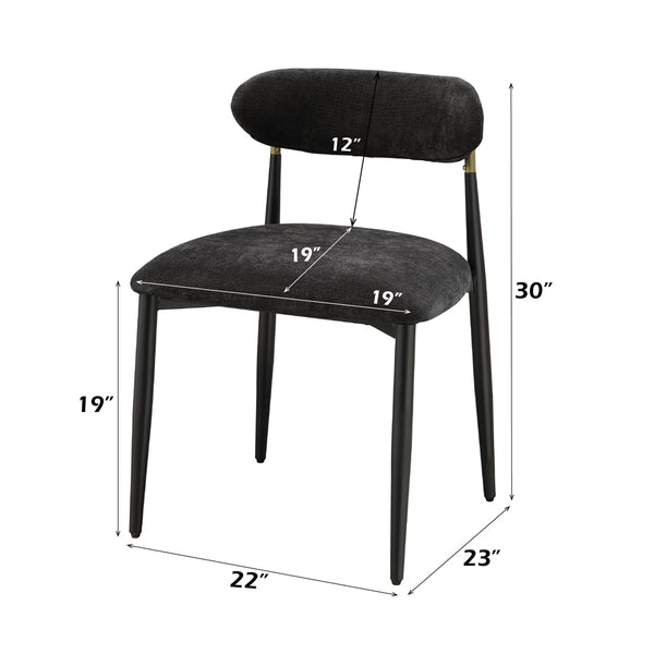 ACME Jaramillo Black Chenille & Black Side Chair (Set-2) Model DN02693