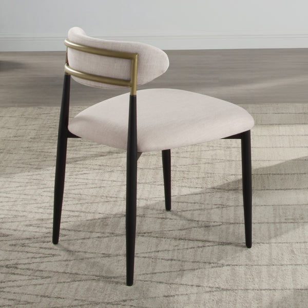 ACME Jaramillo Beige Linen & Black Side Chair (Set-2) Model DN02694