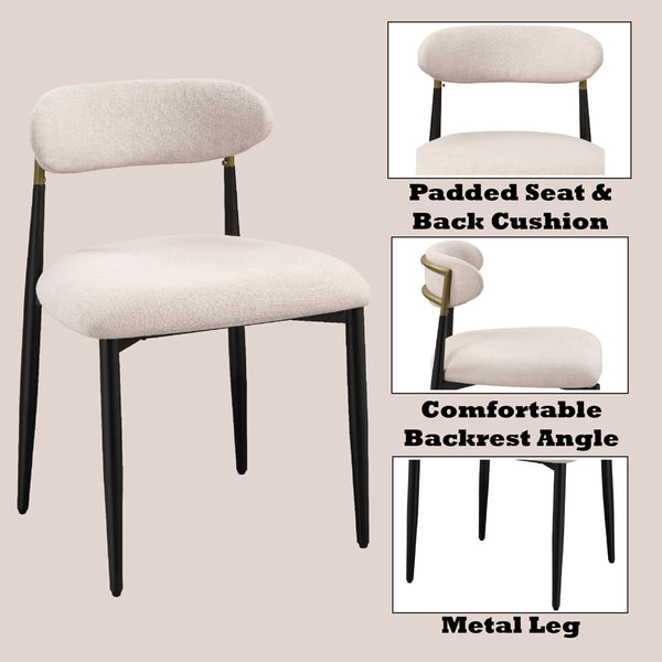ACME Jaramillo Beige Linen & Black Side Chair (Set-2) Model DN02694