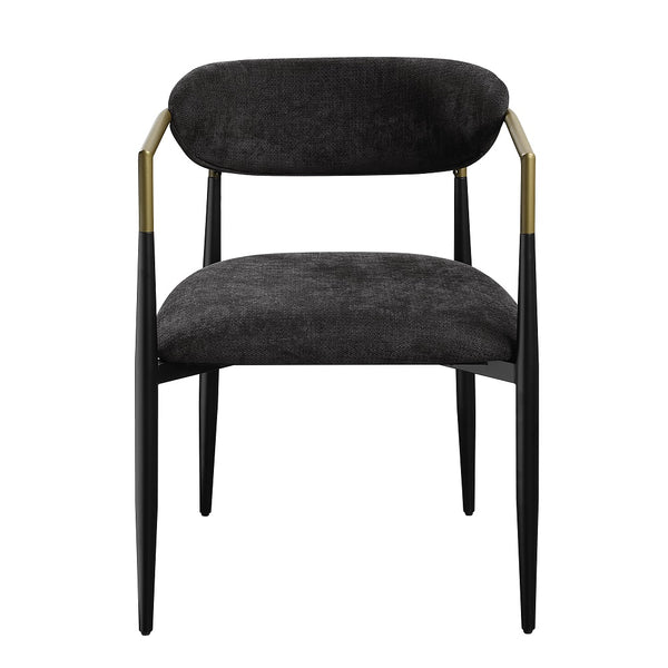 ACME Jaramillo Black Chenille & Black Arm Chair (Set-2) Model DN02696
