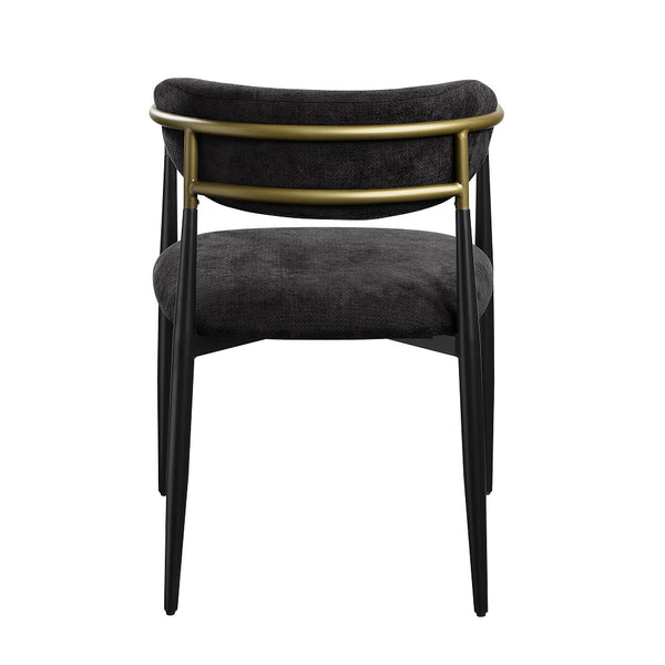 ACME Jaramillo Black Chenille & Black Arm Chair (Set-2) Model DN02696