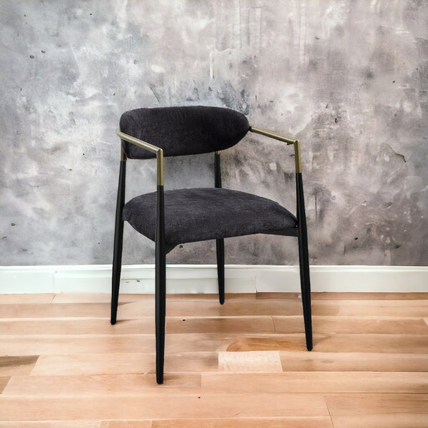 ACME Jaramillo Black Chenille & Black Arm Chair (Set-2) Model DN02696