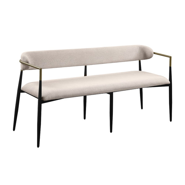ACME Jaramillo Beige Linen & Black Bench Model DN02698