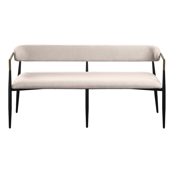 ACME Jaramillo Beige Linen & Black Bench Model DN02698A