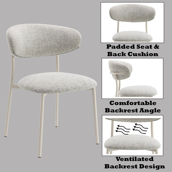 ACME Kalam Light Gray Boucle Side Chair (Set-2) Model DN02706