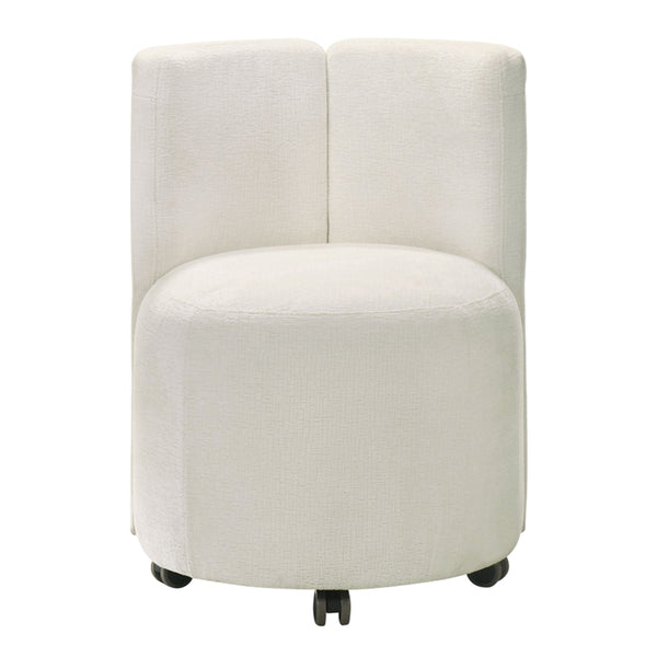 ACME Blayde White Chenille Side Chair with Swivel (Set-2) Model DN02866