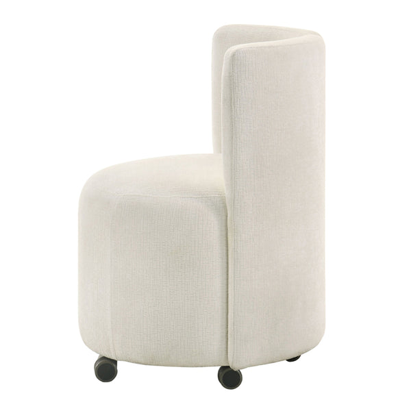 ACME Blayde White Chenille Side Chair with Swivel (Set-2) Model DN02866