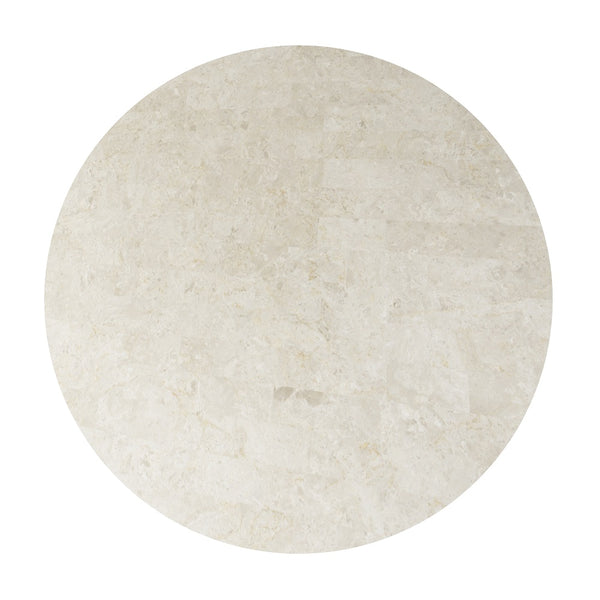 ACME Qwin Natural Marble Top & Oak Round Dining Table with Natural Marble Top Model DN02875