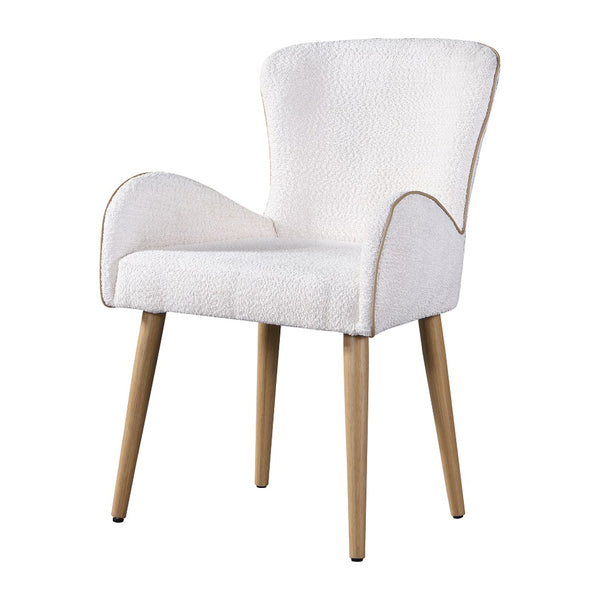 ACME Qwin Beige Boucle & Oak Side Chair (Set-2) Model DN02876