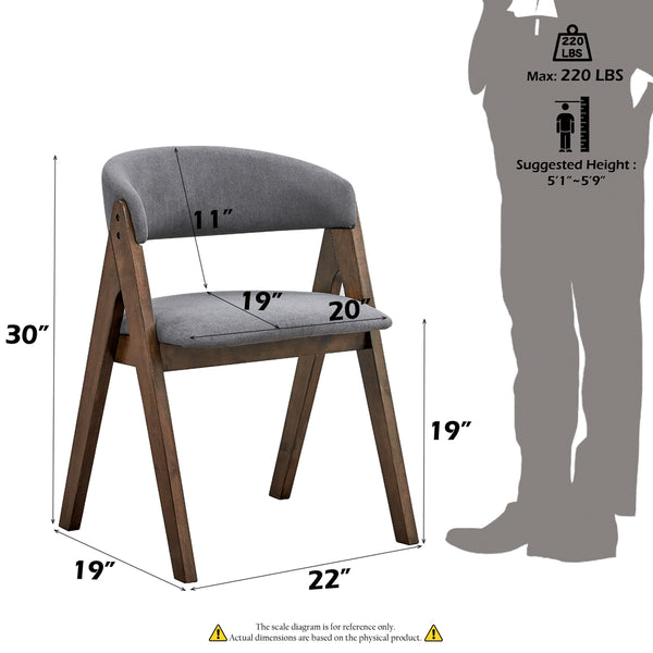 ACME Keiki Gray Fabric & Walnut Side Chair (Set-2) Model DN02916