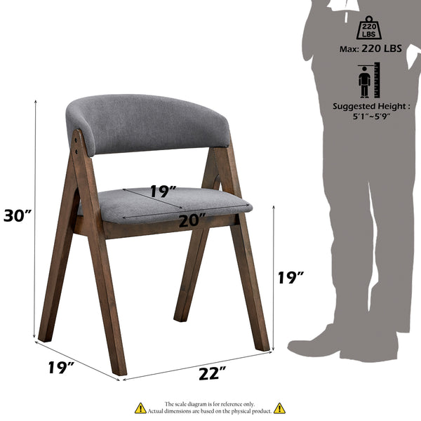 ACME Keiki Gray Fabric & Walnut Side Chair (Set-2) Model DN02916