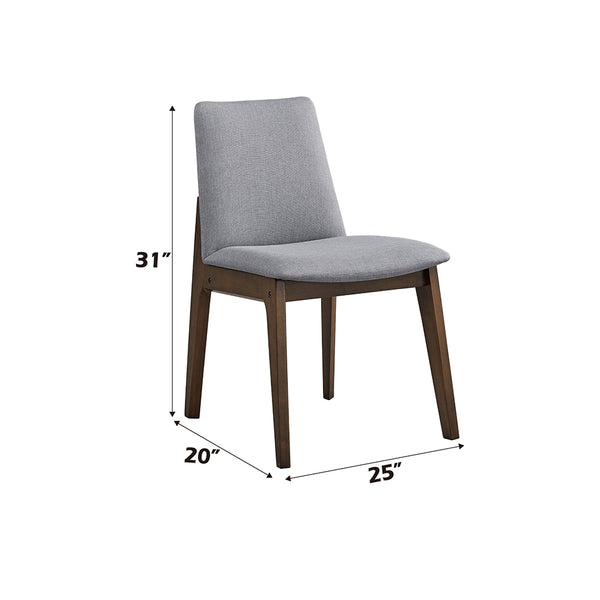 ACME kaela Light Gray Fabric & Walnut Side Chair (Set-2) Model DN02926