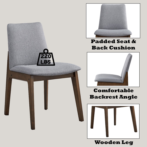 ACME kaela Light Gray Fabric & Walnut Side Chair (Set-2) Model DN02926