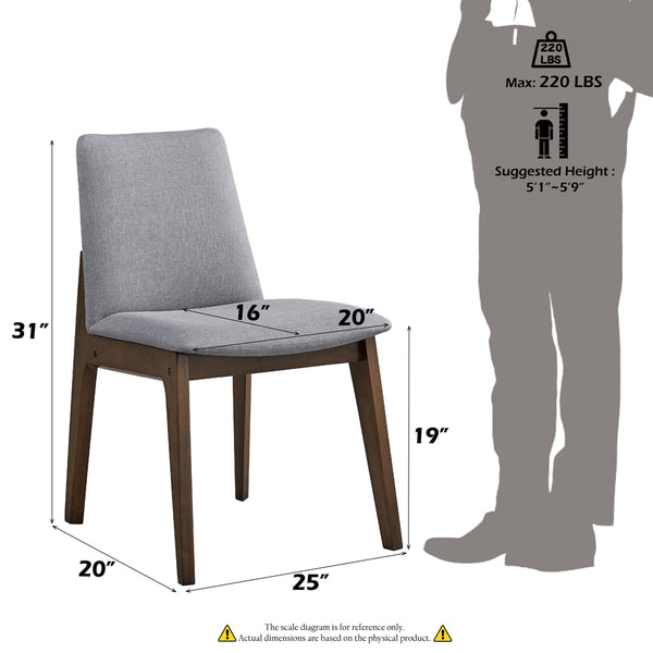 ACME kaela Light Gray Fabric & Walnut Side Chair (Set-2) Model DN02926