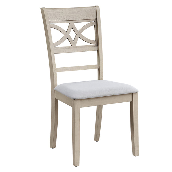 ACME Ferris Beige Linen & Antique Bone White Side Chair (Set-2) Model DN02946