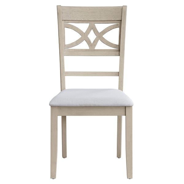 ACME Ferris Beige Linen & Antique Bone White Side Chair (Set-2) Model DN02946