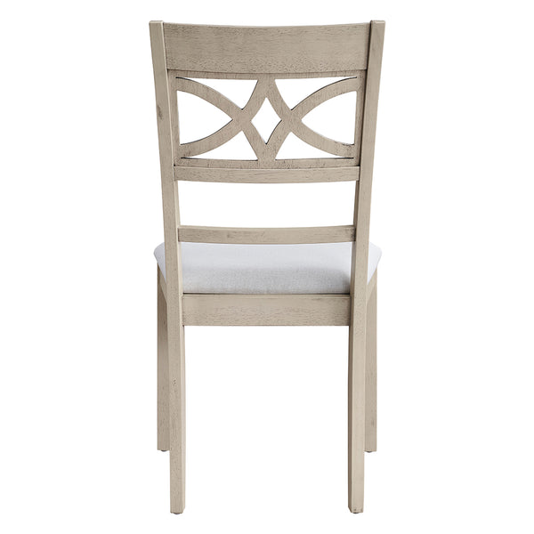ACME Ferris Beige Linen & Antique Bone White Side Chair (Set-2) Model DN02946