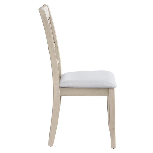 ACME Ferris Beige Linen & Antique Bone White Side Chair (Set-2) Model DN02946