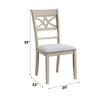 ACME Ferris Beige Linen & Antique Bone White Side Chair (Set-2) Model DN02946