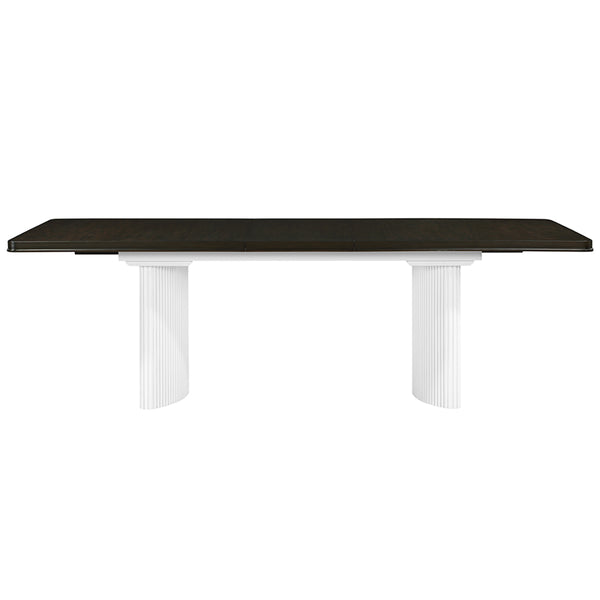 ACME Carena White & Walnut Dining Table with Leaf Model DN02955
