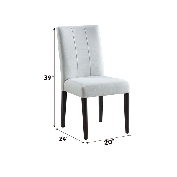 ACME Carena Light Gray Fabric White & Walnut Side Chair (Set-2) Model DN02956