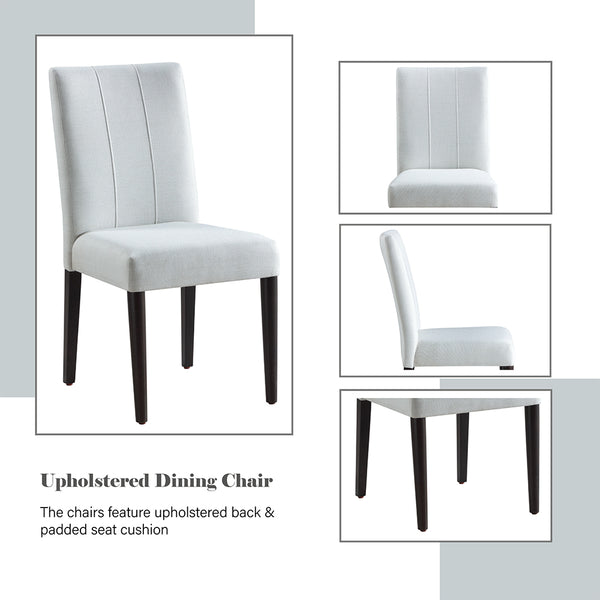 ACME Carena Light Gray Fabric White & Walnut Side Chair (Set-2) Model DN02956